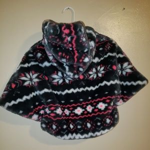 Girls fleece hooded poncho